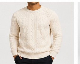 Men's Cable Knit Crew Sweater