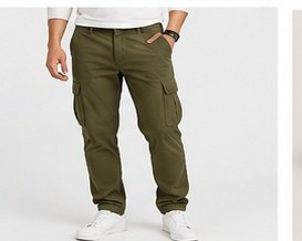 Men's Olive Cargo Trousers
