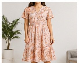 Women's Printed Midi Dress