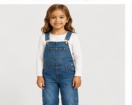 Girls Denim Dungarees