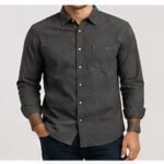 Men's Charcoal Button Henley