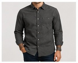 Men's Charcoal Button Henley